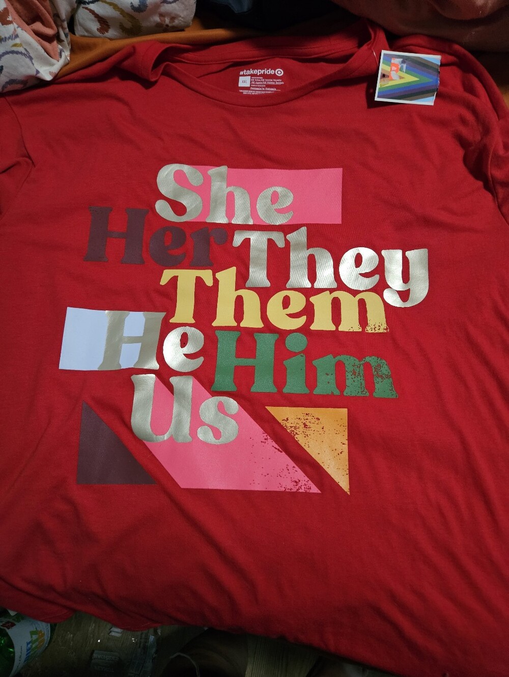 Nwt Target Pride Red Graphic Tee - She/Her/They/Them/Him Us Design